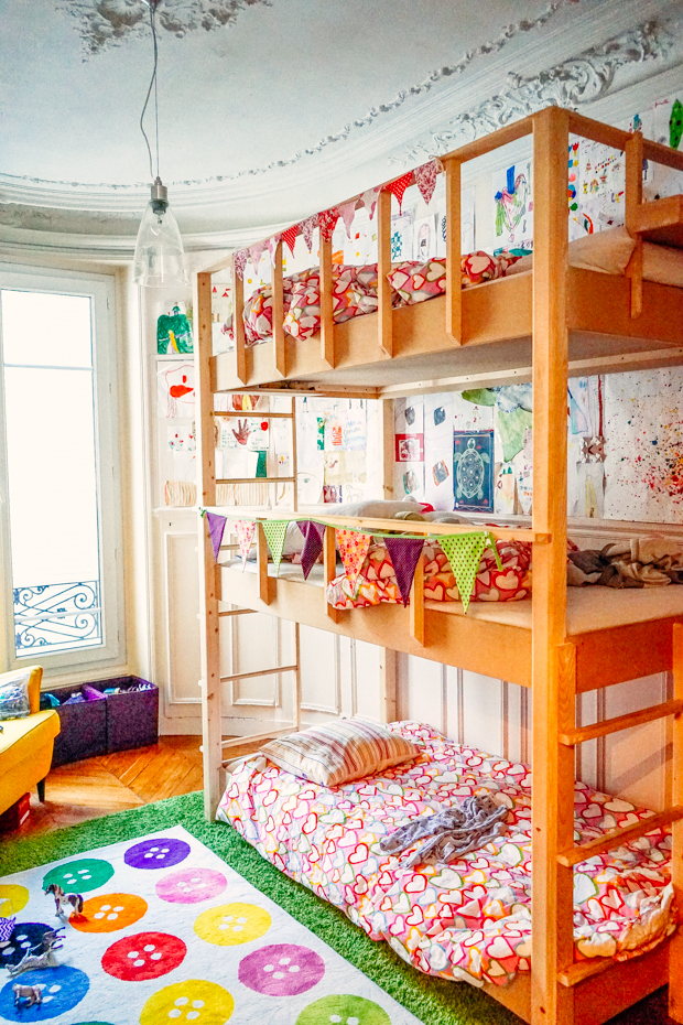 A Colorful and Creative Shared Kids Room in Paris Justina Blakeney